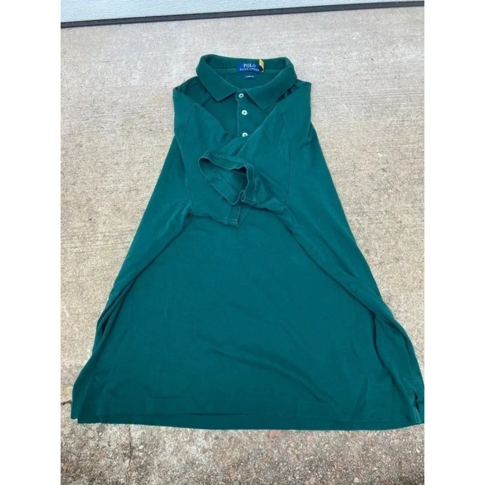 Polo Ralph Lauren Men's Classic Fit Solid Green Polo Short Sleeve Logo Size L